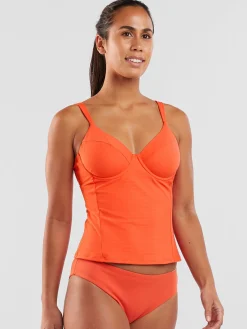 Women Title Nine Tankini Tops>Bodacious 2.0 Underwire Tankini Top - Solid Ribbed