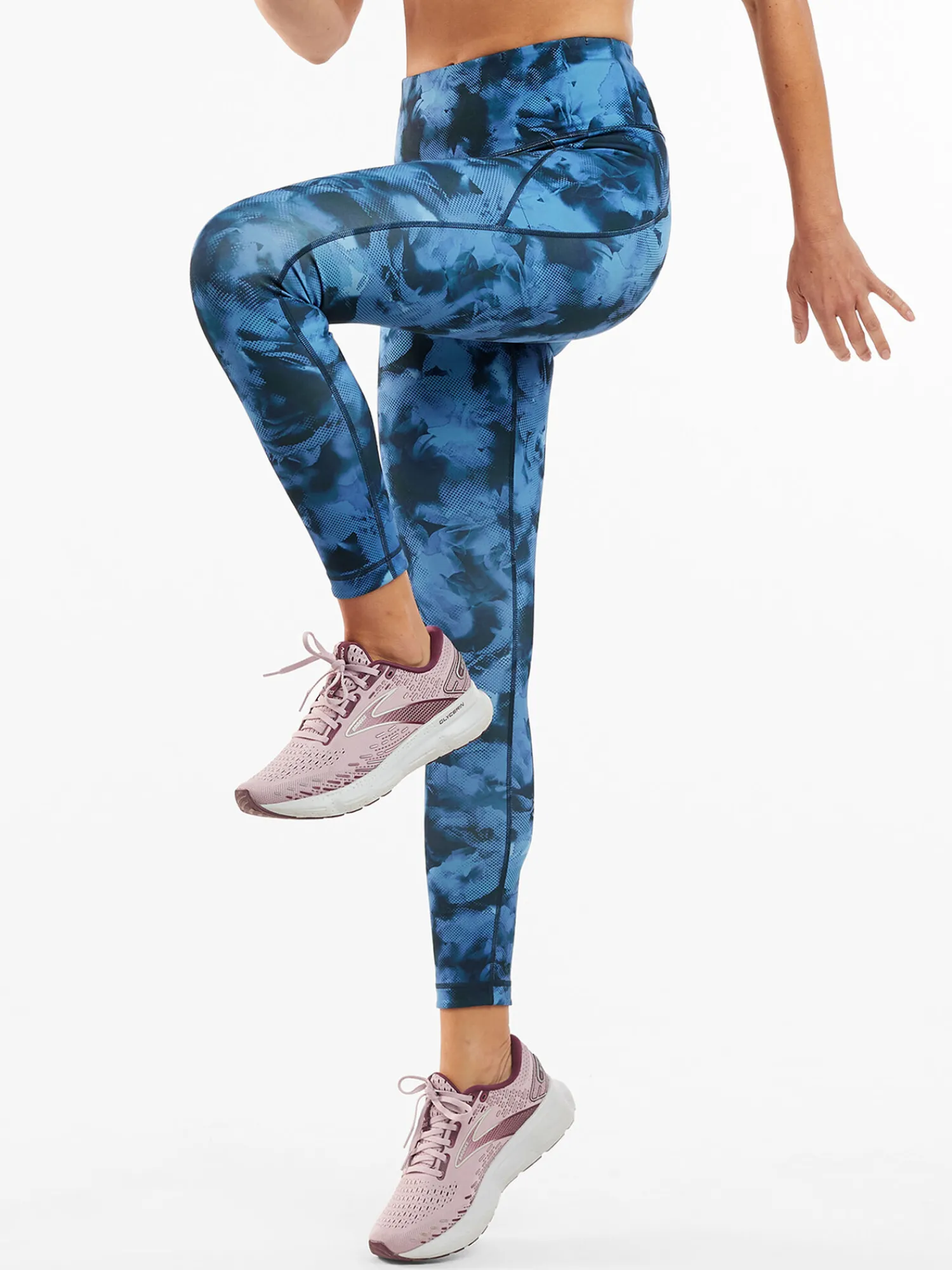 Women Title Nine Bottoms Finder>Mad Dash Reversible 7/8 Running Tights - Aurora
