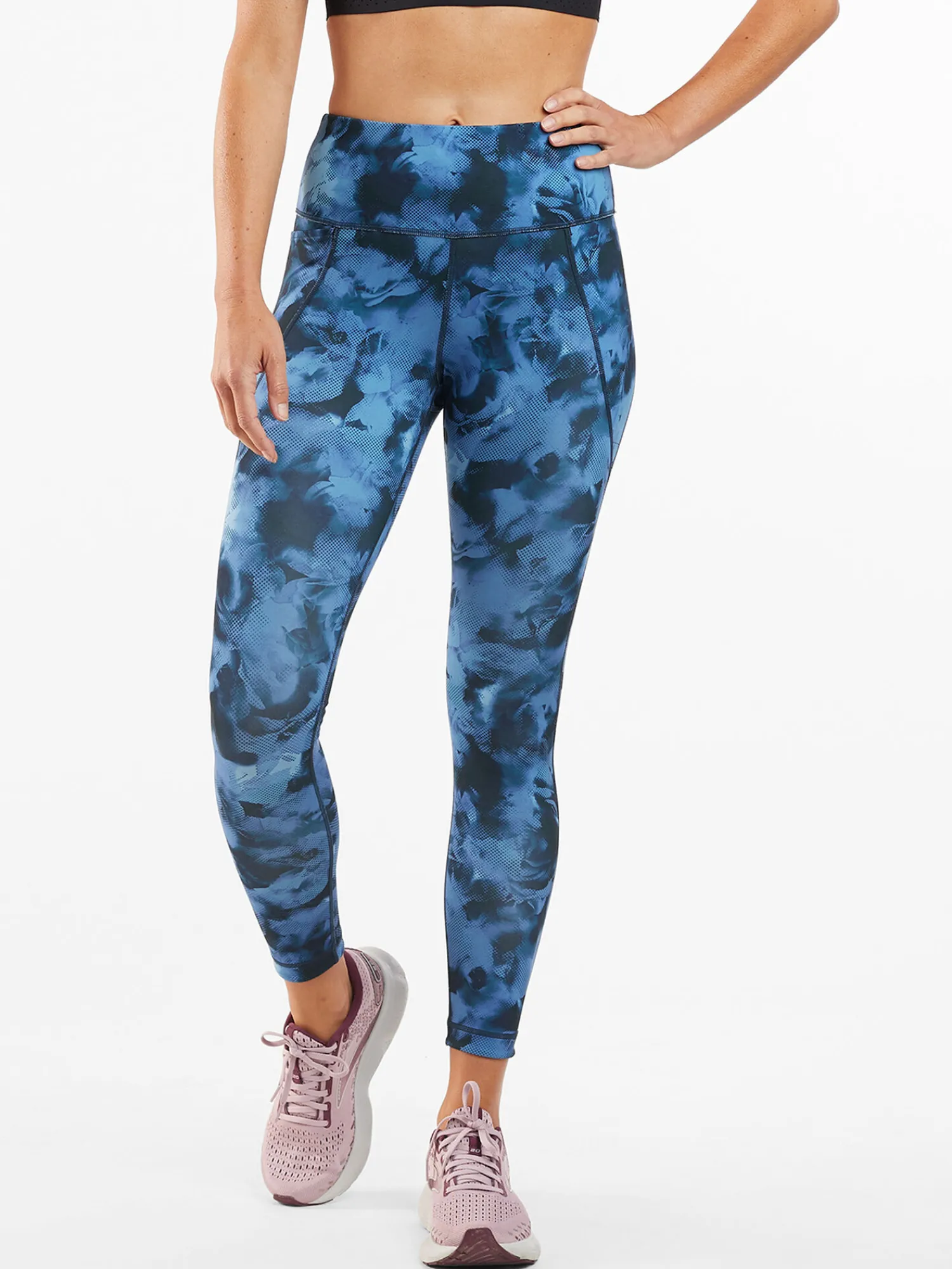 Women Title Nine Bottoms Finder>Mad Dash Reversible 7/8 Running Tights - Aurora