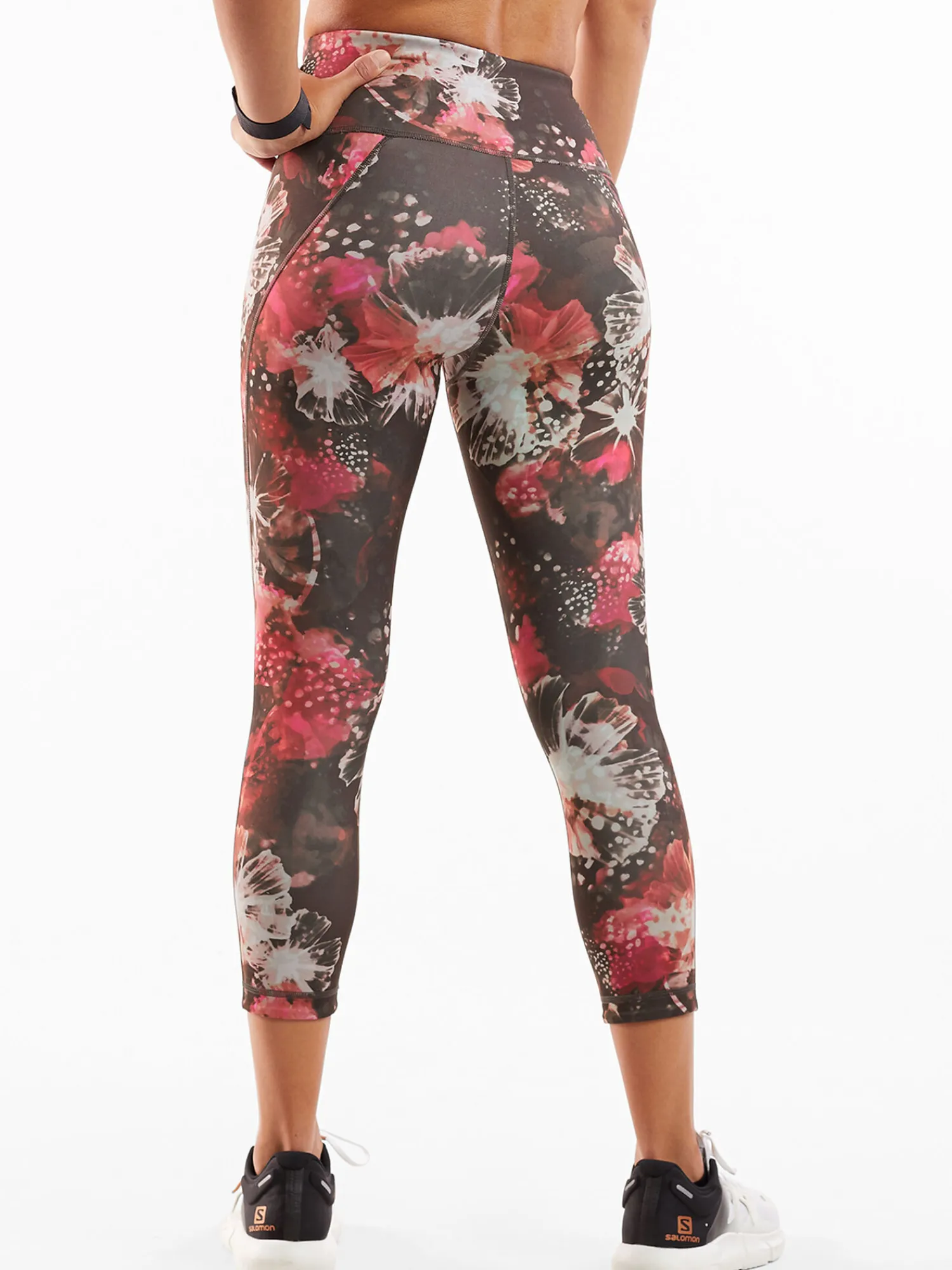 Women Title Nine Bottoms Finder>Mad Dash Reversible Crop Tights - Glacier Meadows