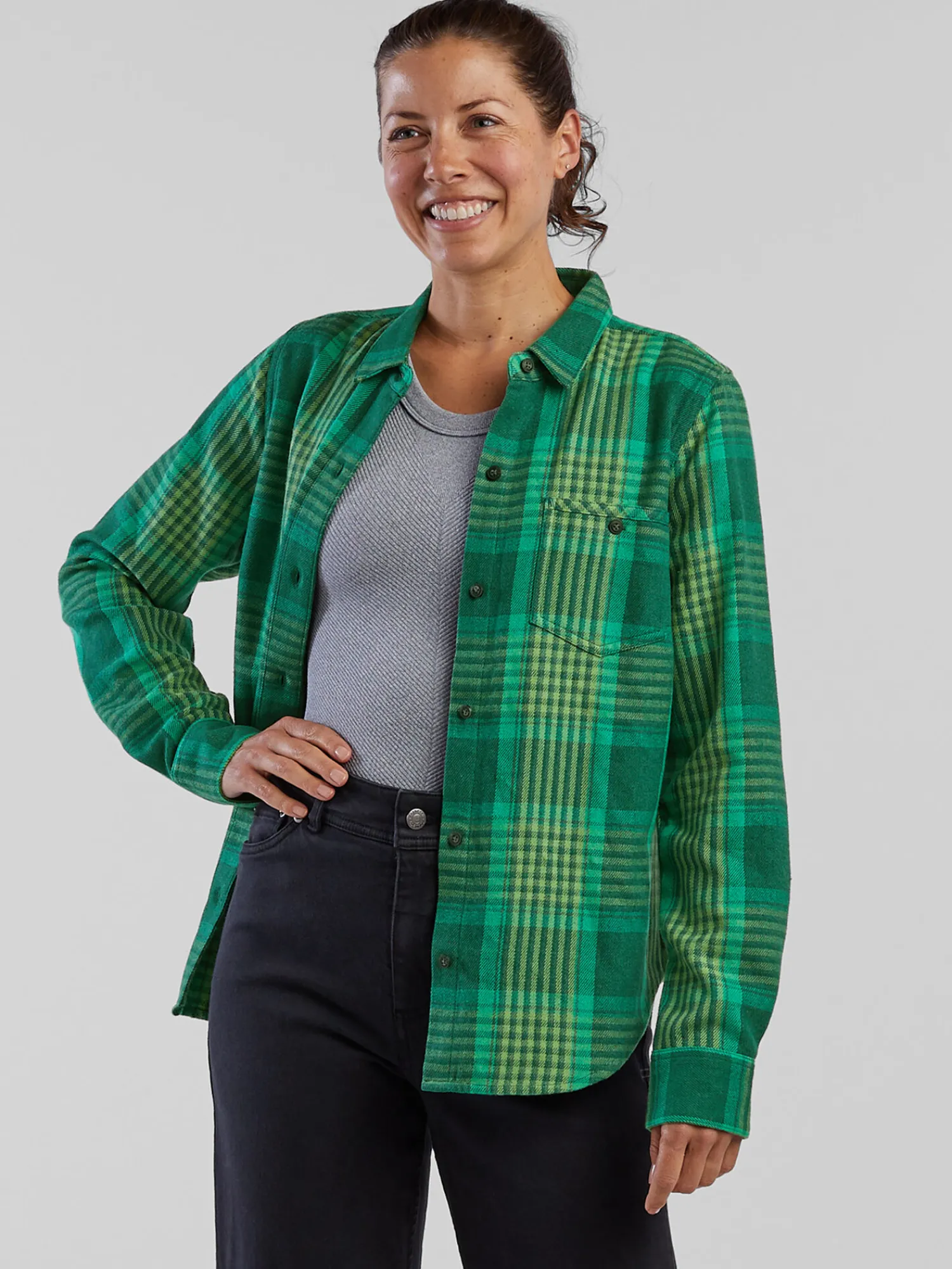 Women Title Nine Long Sleeve Tops>Plaiditude Heavyweight Flannel Shirt