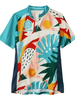 Women Title Nine Short Sleeve Tops>Ride Relentless Short Sleeve Cycling Jersey - Oasis