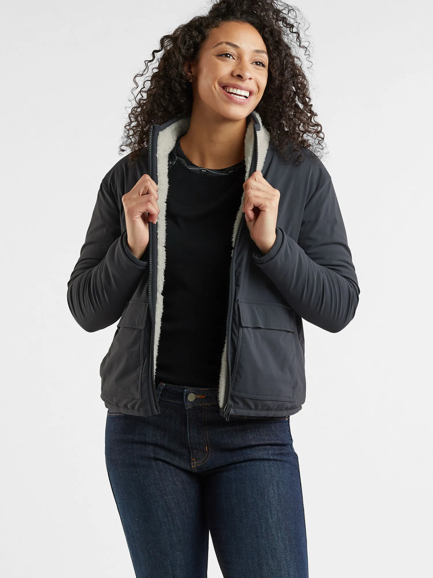 Women Title Nine Jackets>Rushmore Reversible Sherpa Jacket