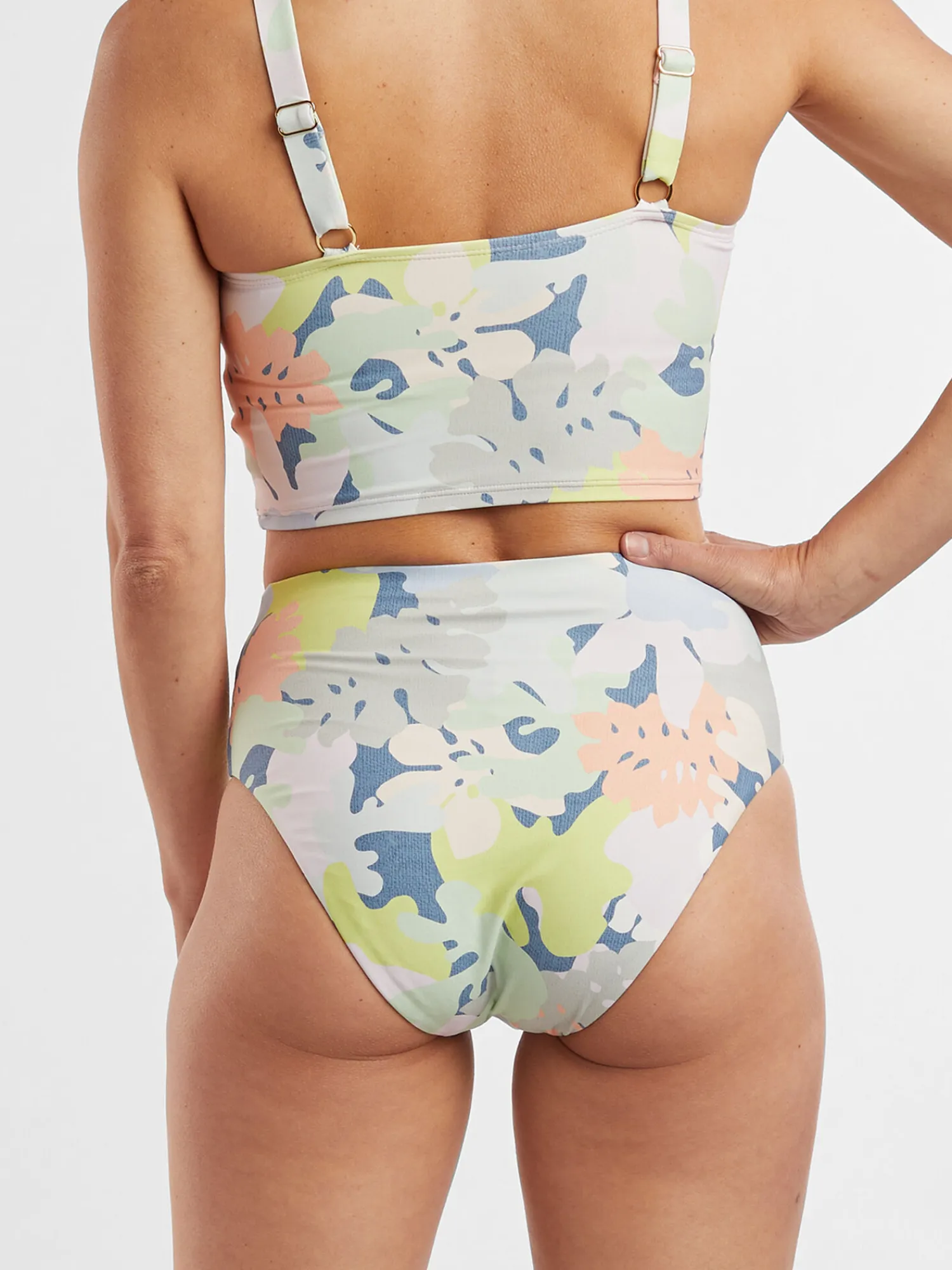Women Title Nine Bikini Bottoms>Streamline High Waisted Bikini Bottom - Barrier Reef
