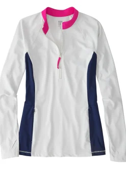 Women Title Nine Rash Guards, Sun Shirts & Swim Shirts>Sunbuster 1/4 Zip Long Sleeve Sun Shirt - Solid