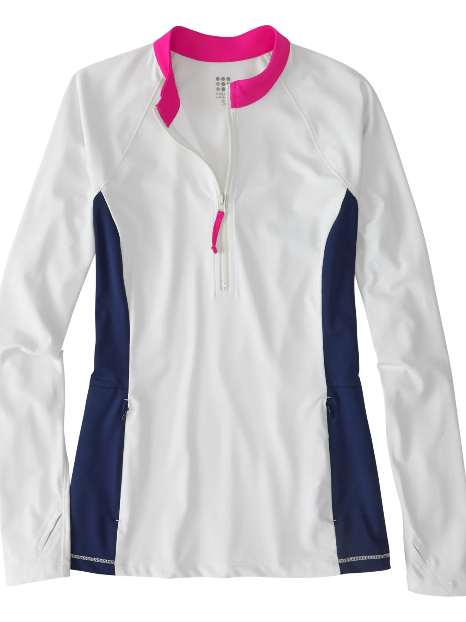 Women Title Nine Rash Guards, Sun Shirts & Swim Shirts>Sunbuster 1/4 Zip Long Sleeve Sun Shirt - Solid