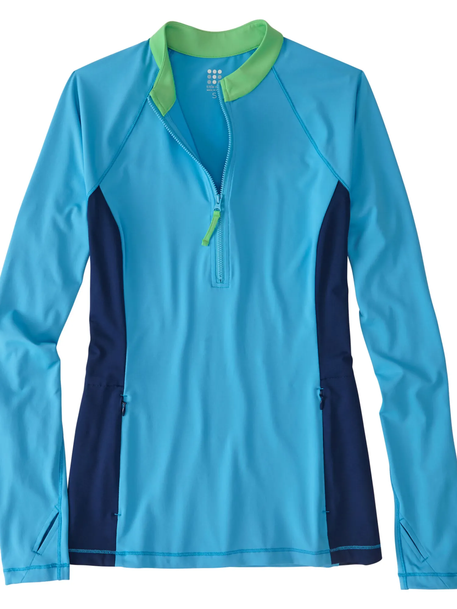 Women Title Nine Swim Cover Ups>Sunbuster 1/4 Zip Long Sleeve Sun Shirt - Solid