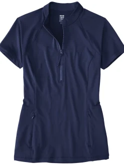 Women Title Nine Rash Guards, Sun Shirts & Swim Shirts>Sunbuster 1/2 Zip Short Sleeve Sun Shirt - Solid