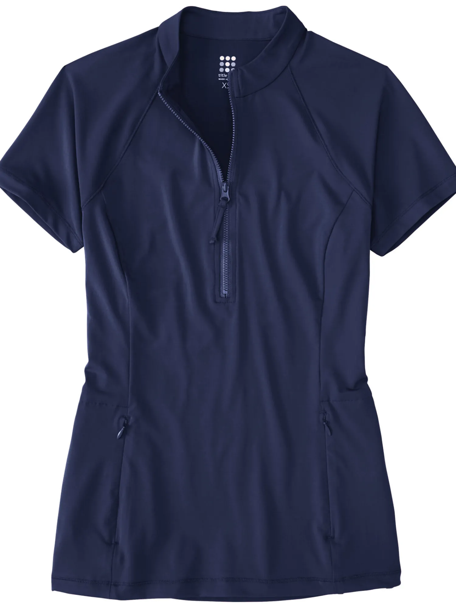 Women Title Nine Rash Guards, Sun Shirts & Swim Shirts>Sunbuster 1/2 Zip Short Sleeve Sun Shirt - Solid