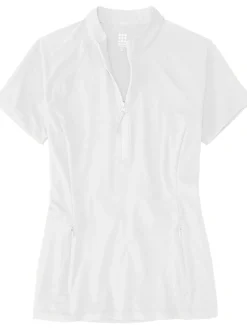 Women Title Nine Rash Guards, Sun Shirts & Swim Shirts>Sunbuster 1/2 Zip Short Sleeve Sun Shirt - Solid