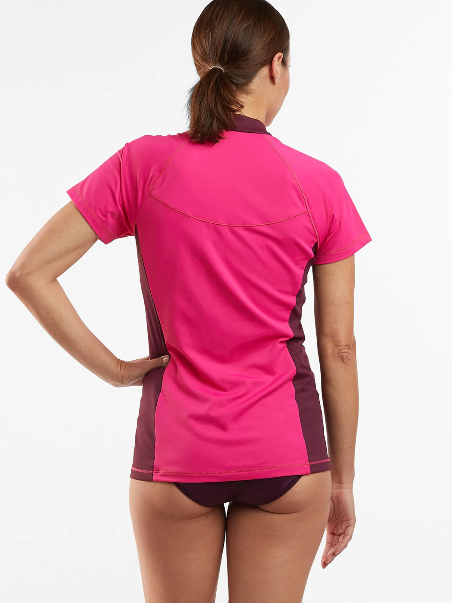 Women Title Nine Rash Guards, Sun Shirts & Swim Shirts>Sunbuster 1/2 Zip Short Sleeve Sun Shirt - Solid