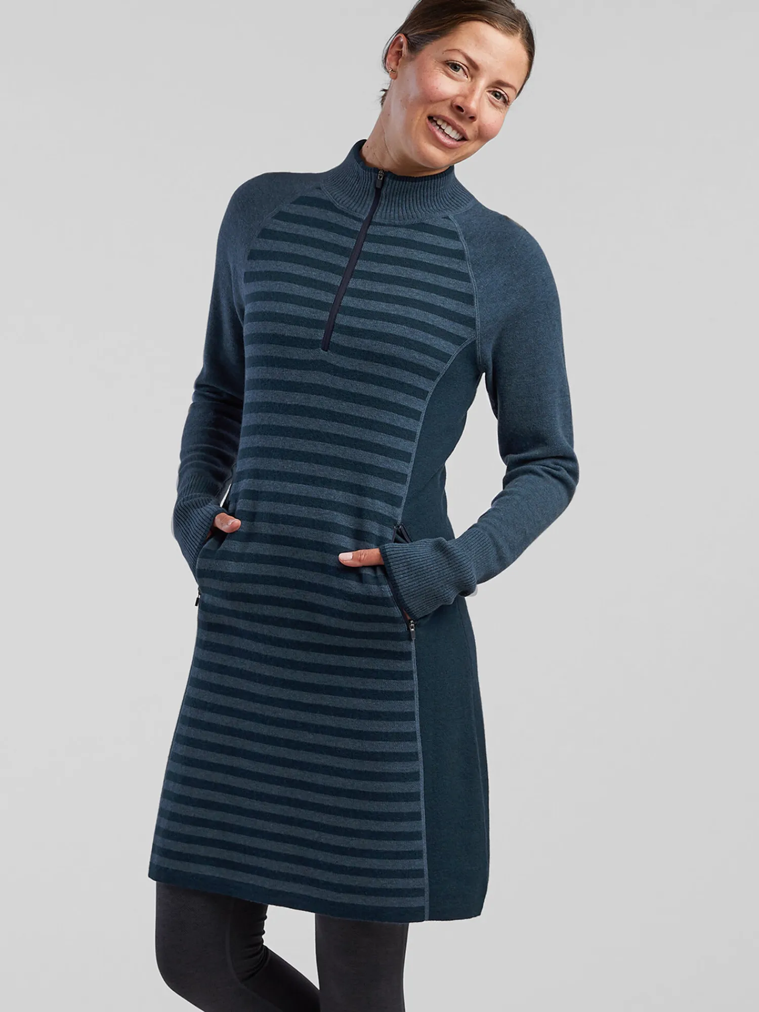 Women Title Nine Dresses>Super Power 1/4 Zip Dress - Colorblock