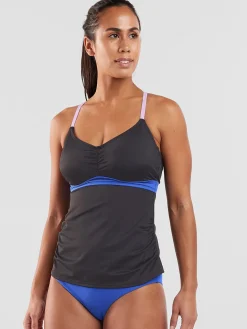 Women Title Nine Tankini Tops>Tidal Rave Underwire Tankini Top - Colorblock