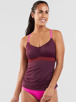 Women Title Nine Tankini Tops>Tidal Rave Underwire Tankini Top - Colorblock