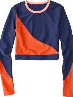 Women Title Nine Solid Swim Tops>Tideturn Cropped Rash Guard